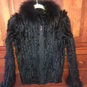 Genuine rabbit fur jacket-reversible.